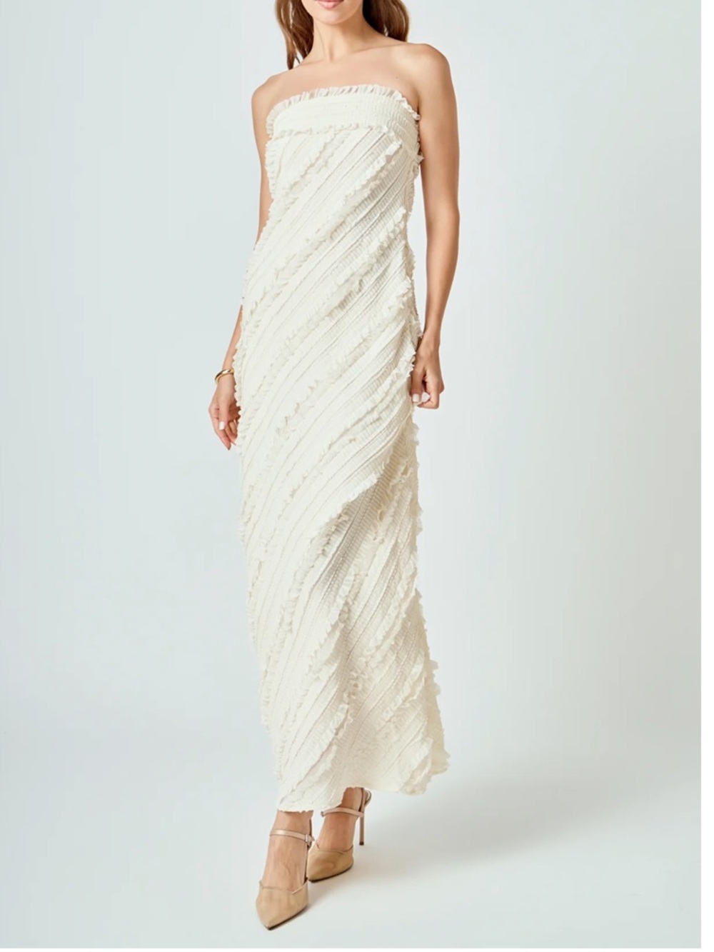Endless Rose Ruffle Strapless Maxi Dress